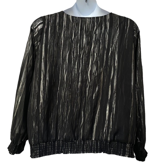 Drapers & Damons Black & Silver Blouse Size 1X - Picture 2 of 5